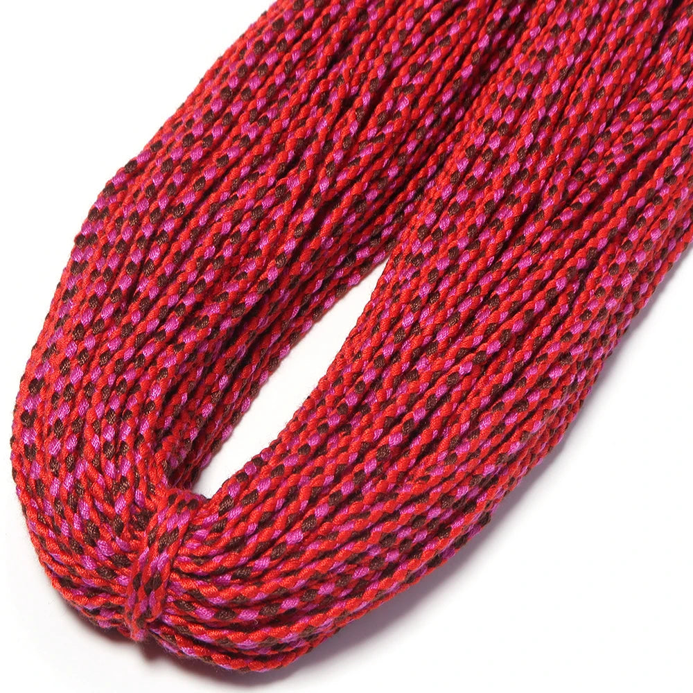 10 Yards Bohemian Multicolor Braided Cotton Cord – DIY Jewelry Braided Craft Cord PLUSH red 2mm