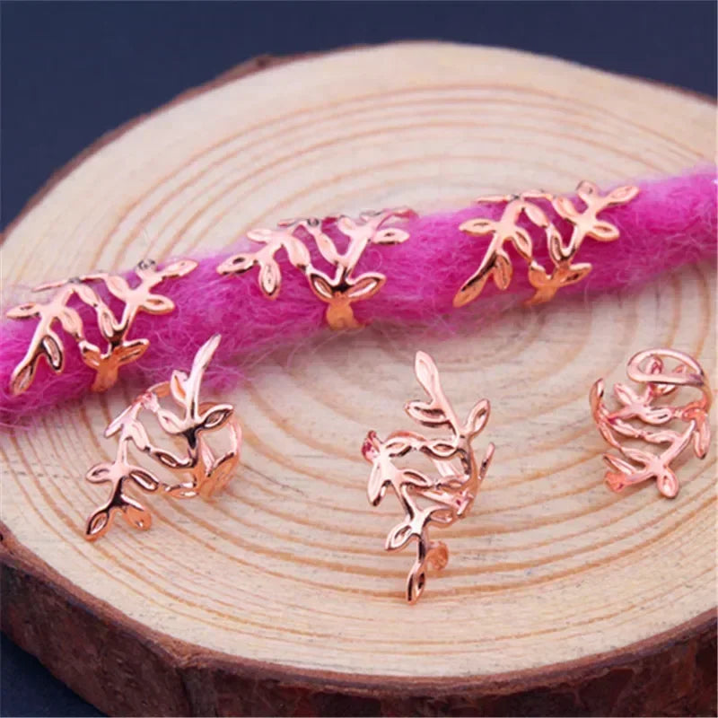 Gold & Silver Dreadlock Hair Rings – Adjustable Braid Cuffs Braid Hair Rings PLUSH 20 pcs rose gold
