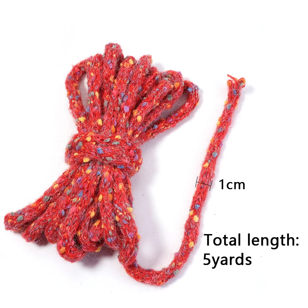 5 Yards 10mm Colorful Confetti Acrylic Knitted Yarn Cord – DIY Craft Yarn Cord PLUSH