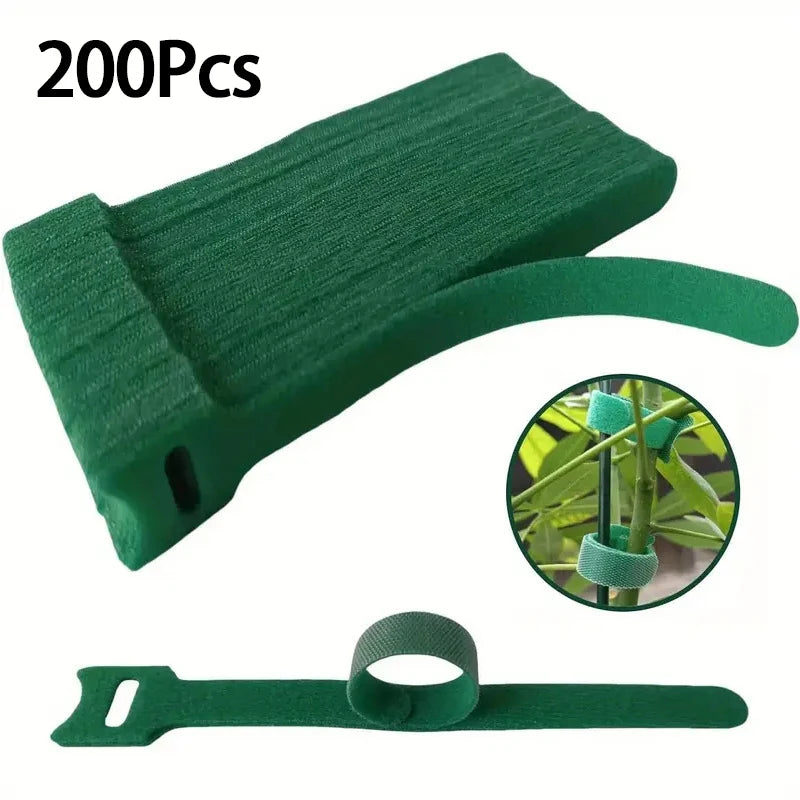 Adjustable Nylon Plant Ties – Reusable Velcro Loop Fasteners Garden Plant Ties PLUSH 200Pcs