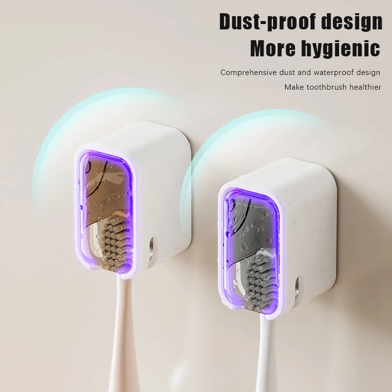 Wall Mount Toothbrush Holder with Dustproof Cover | No Drill Toothbrush Holder PLUSH