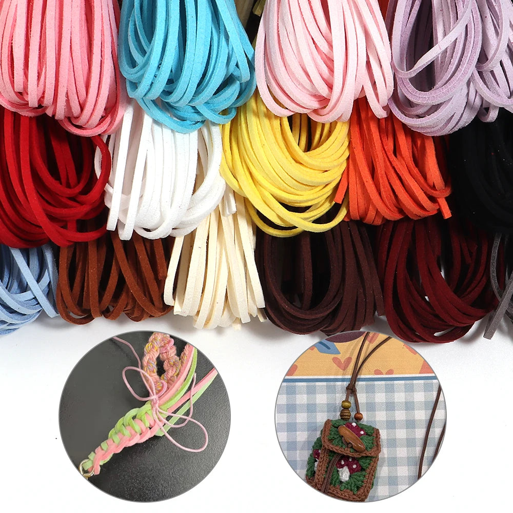 10pcs Multicolor Faux Suede Flat Cord 2.5mm – DIY Jewelry Making Jewelry Craft Cord PLUSH