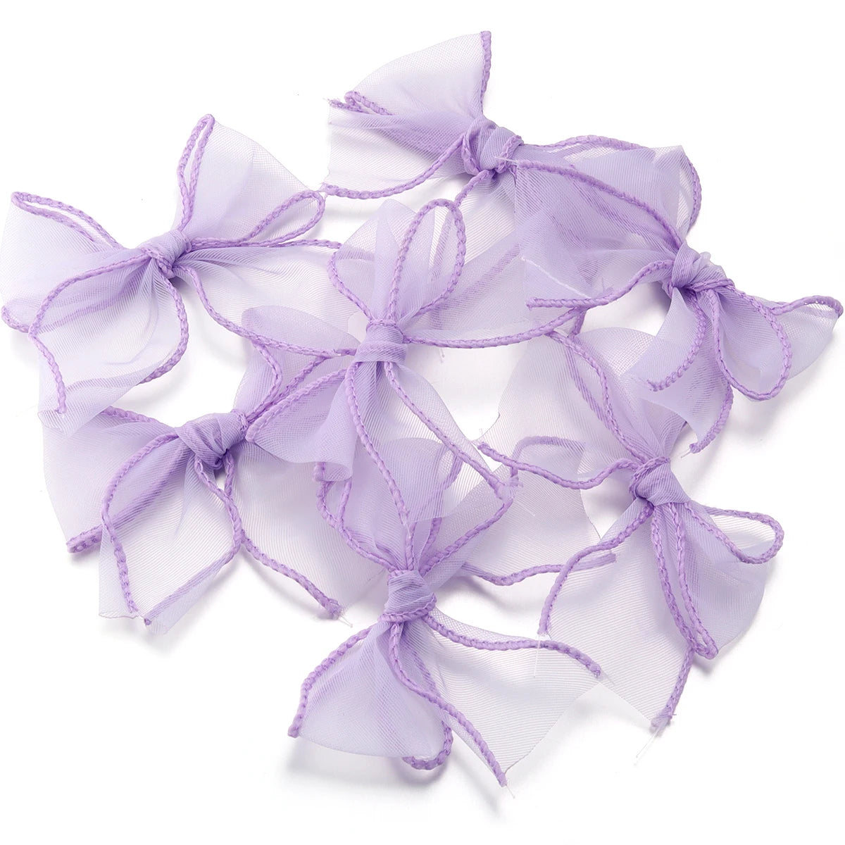 10pcs Satin Organza Ribbon Bows 8x8cm – DIY Craft Decor Ribbon Craft Bows PLUSH Purple