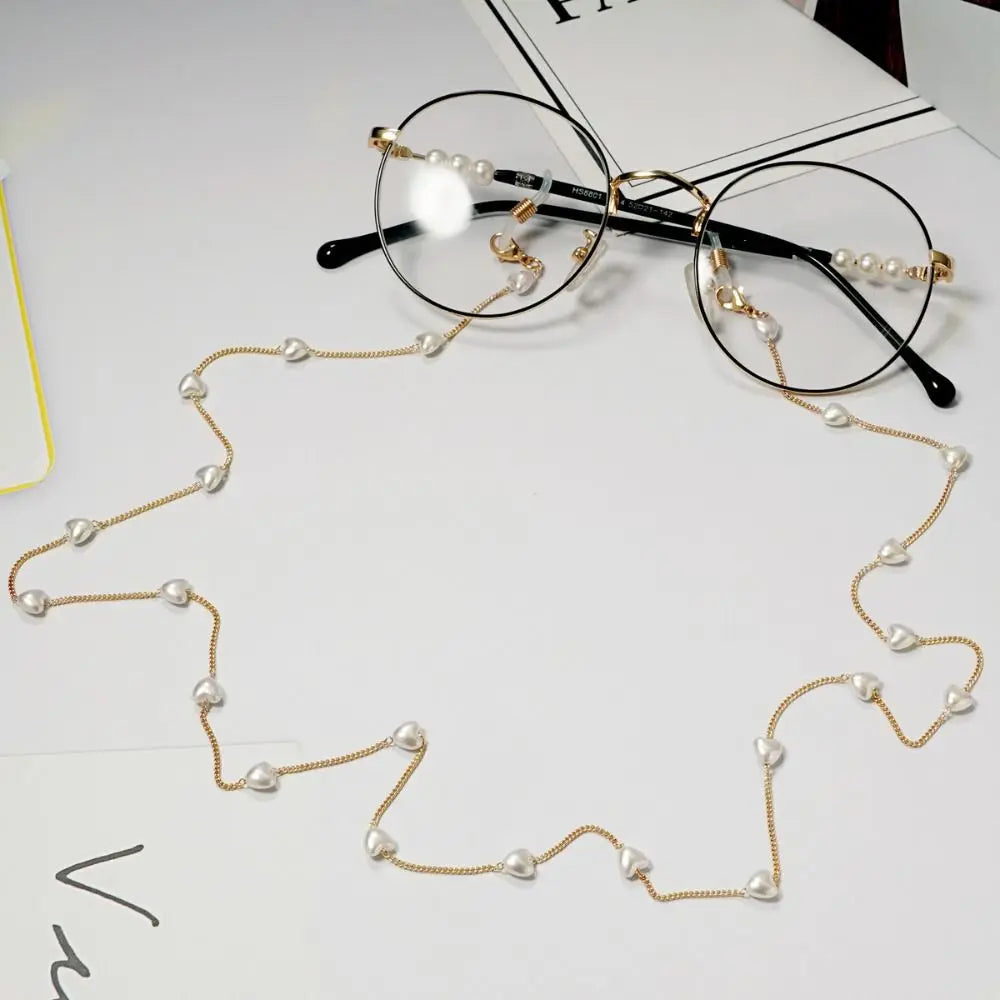 Pearl Bead Eyeglass Chain – Anti-Lost Glasses Holder Necklace Eyeglass Chain Lanyard PLUSH