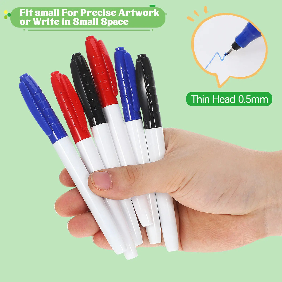 6-Pack Dry Erase Whiteboard Markers – Bulk Erasable Pens Dry Erase Markers PLUSH