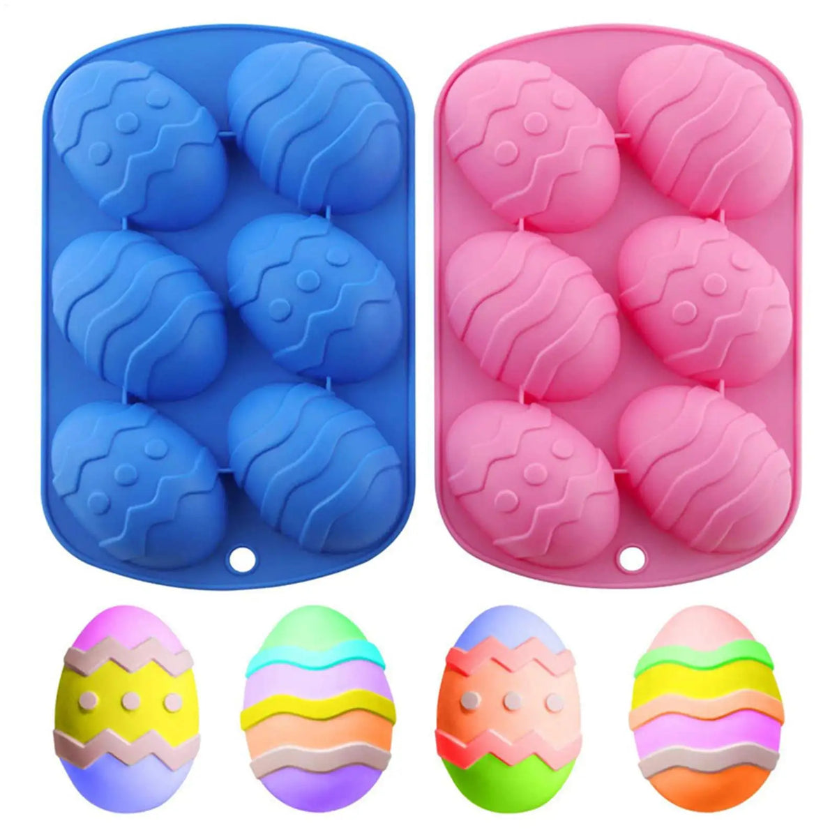 6-Cavity Easter Egg Silicone Mold – Chocolate & Candy Baking Silicone Baking Mold PLUSH