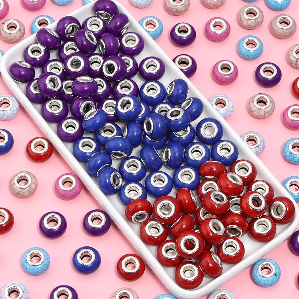 20pcs 14mm Colorful Large Hole Resin Spacer Beads – DIY Jewelry Resin Spacer Beads PLUSH