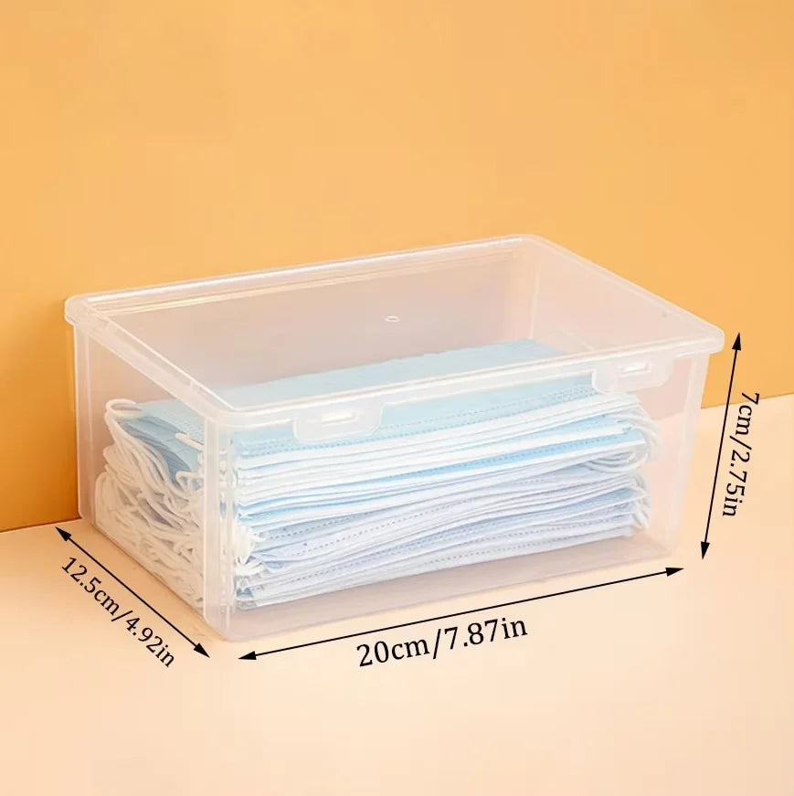 2-Pack Transparent Large Capacity Mask & Medicine Storage Box Storage Box PLUSH 2PCs