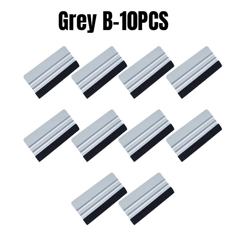 Vinyl Wrap Installation Kit – Silicone Squeegee & Scraper Vinyl Wrap Tool Kit PLUSH Grey B 10PCS