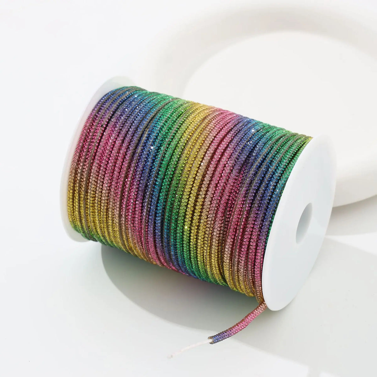 50 Yards 4mm Glass Rhinestone Rope Crystal Cord Trim – DIY Rhinestone Cord Trim PLUSH Colorful 4mm 50yards