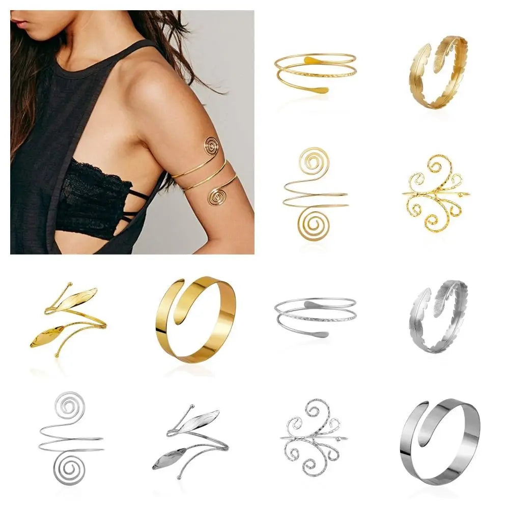 Bohemian Alloy Cuff Bangle – Hollow Leaves & Musical Note Cuff Bangle Bracelet PLUSH