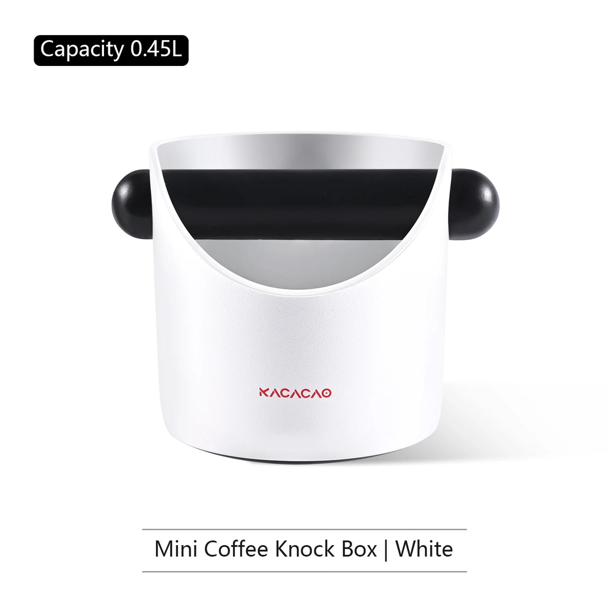KACACAO Anti-Slip Coffee Knock Box – Espresso Grind Dump Bin Coffee Knock Box PLUSH White