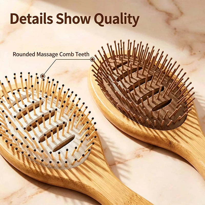 Hollow Air Cushion Hair Brush – Wet & Dry Wood Comb Air Cushion Hair Brush PLUSH