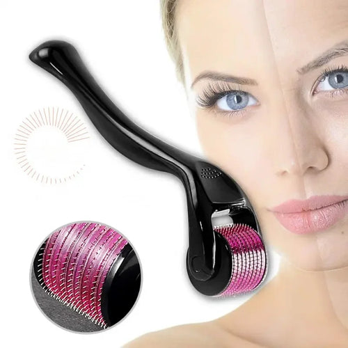 0.25mm Titanium Microneedle Roller – 540 Needles Facial Skincare Microneedle Roller PLUSH