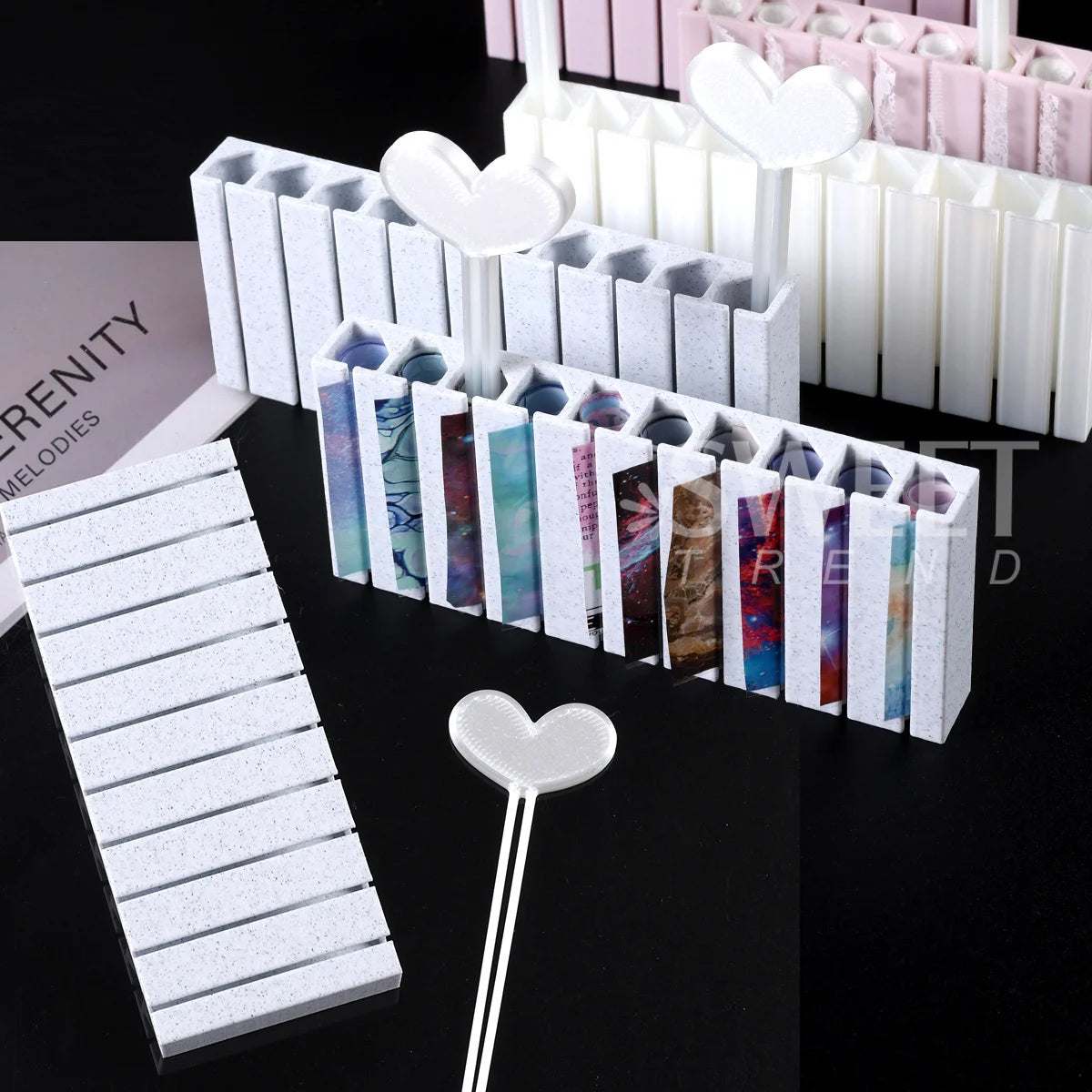 Rotating Nail Transfer Foil Storage Box | Manicure Organizer Nail Art Organizer PLUSH
