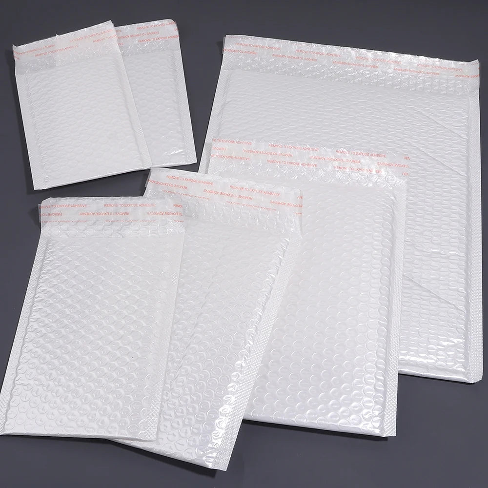 White Pearlescent Bubble Mailers | Padded Envelopes 5–20 Pack Bubble Mailer Envelopes PLUSH