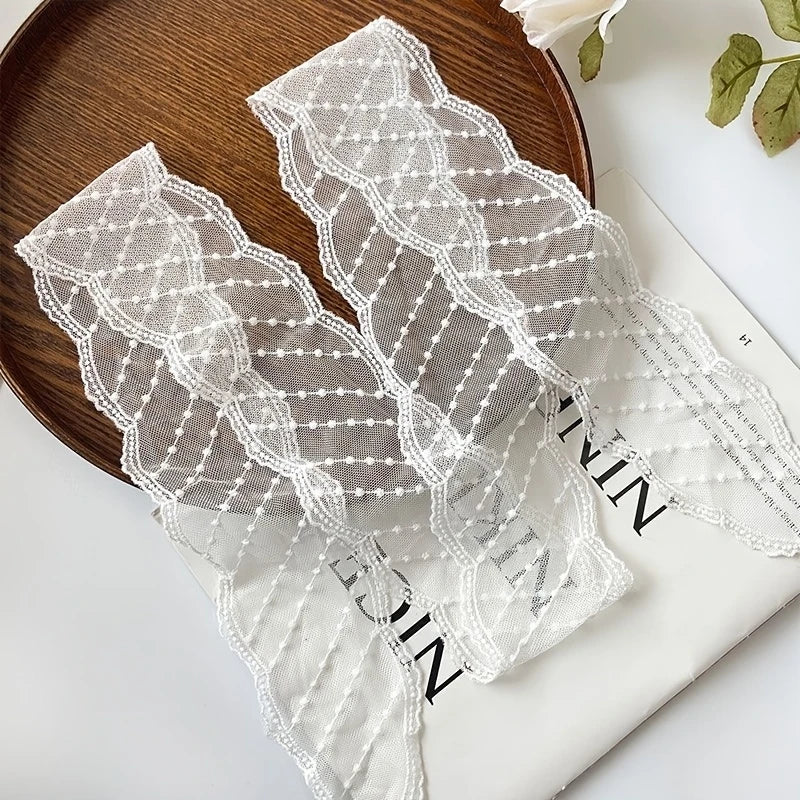 White Lace Ribbon Headband Scarf – Women's Hair Tie Ribbon Headband Scarf PLUSH