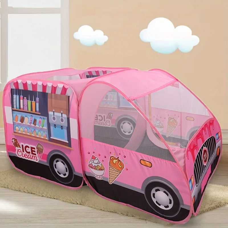 Pink Dessert Truck Kids Pop-Up Play Tent | Indoor & Outdoor Kids Play Tent PLUSH