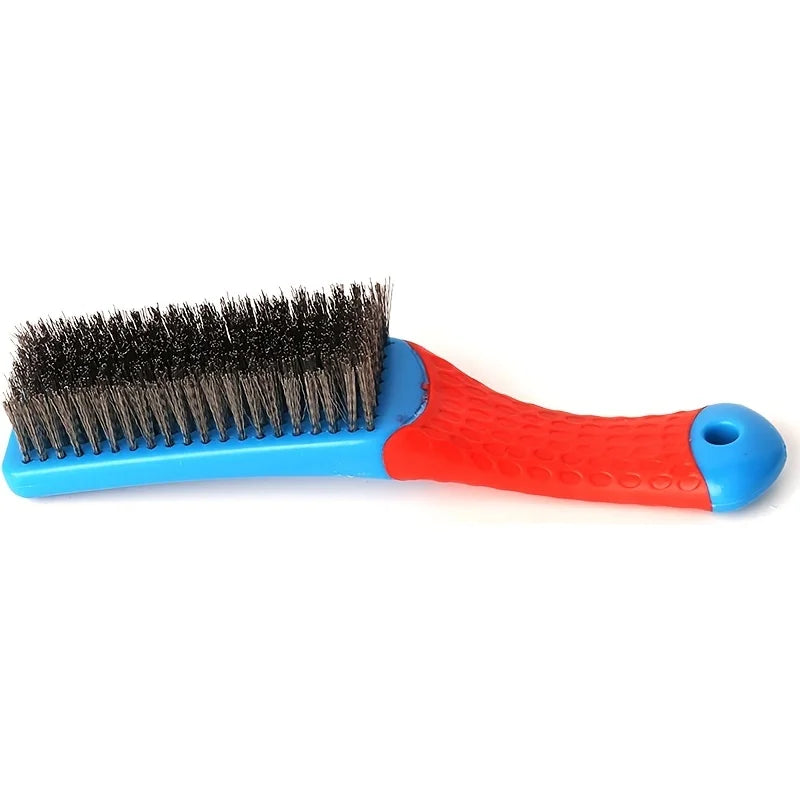 Heavy Duty Stainless Steel Wire Brush – Blue Plastic Handle Wire Hand Brush PLUSH