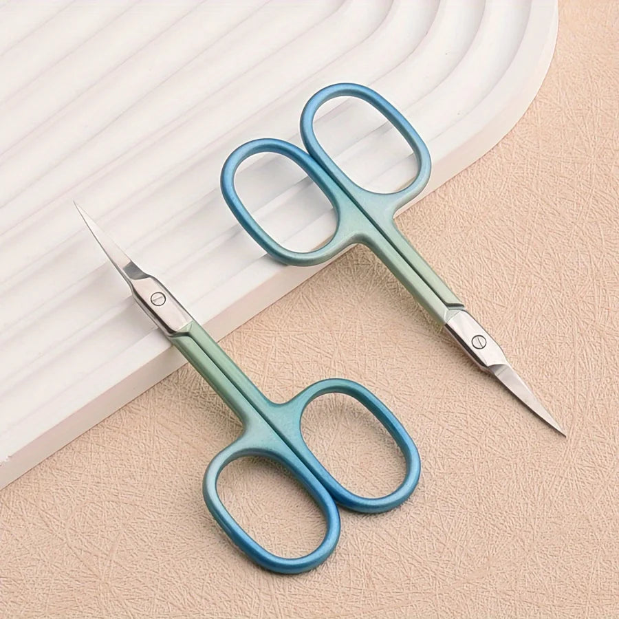 Ouriner Mint Blue Cuticle Scissors | Ultra-Thin Stainless Steel Cuticle Scissors PLUSH
