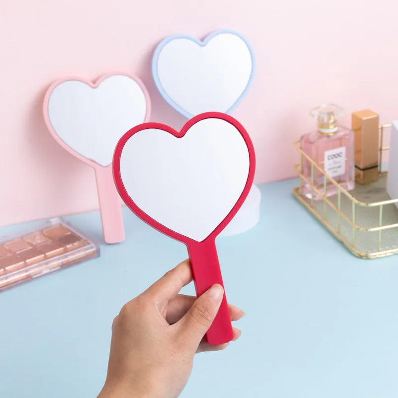 Heart-Shaped Handheld Vanity Mirror – Cute Portable Makeup Mirror Handheld Vanity Mirror PLUSH