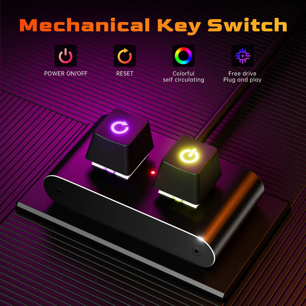2M PC External Power Button Switch Extension Cable – On/Off PC Power Switch Cable PLUSH