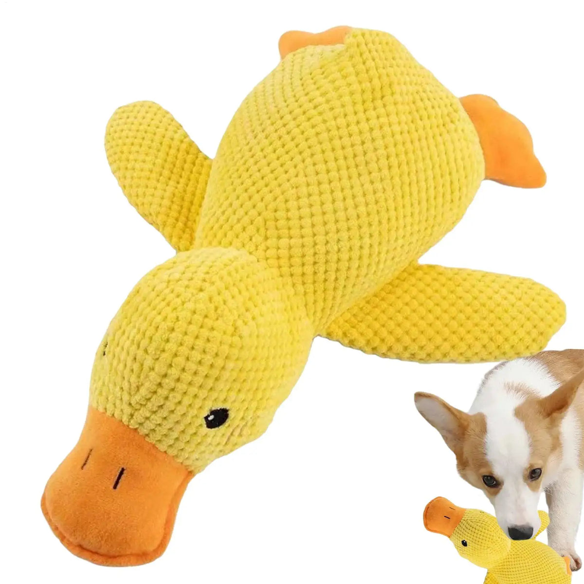 Plush Duck Dog Chew Toy – Squeaky Bite-Resistant Companion Plush Dog Toy PLUSH