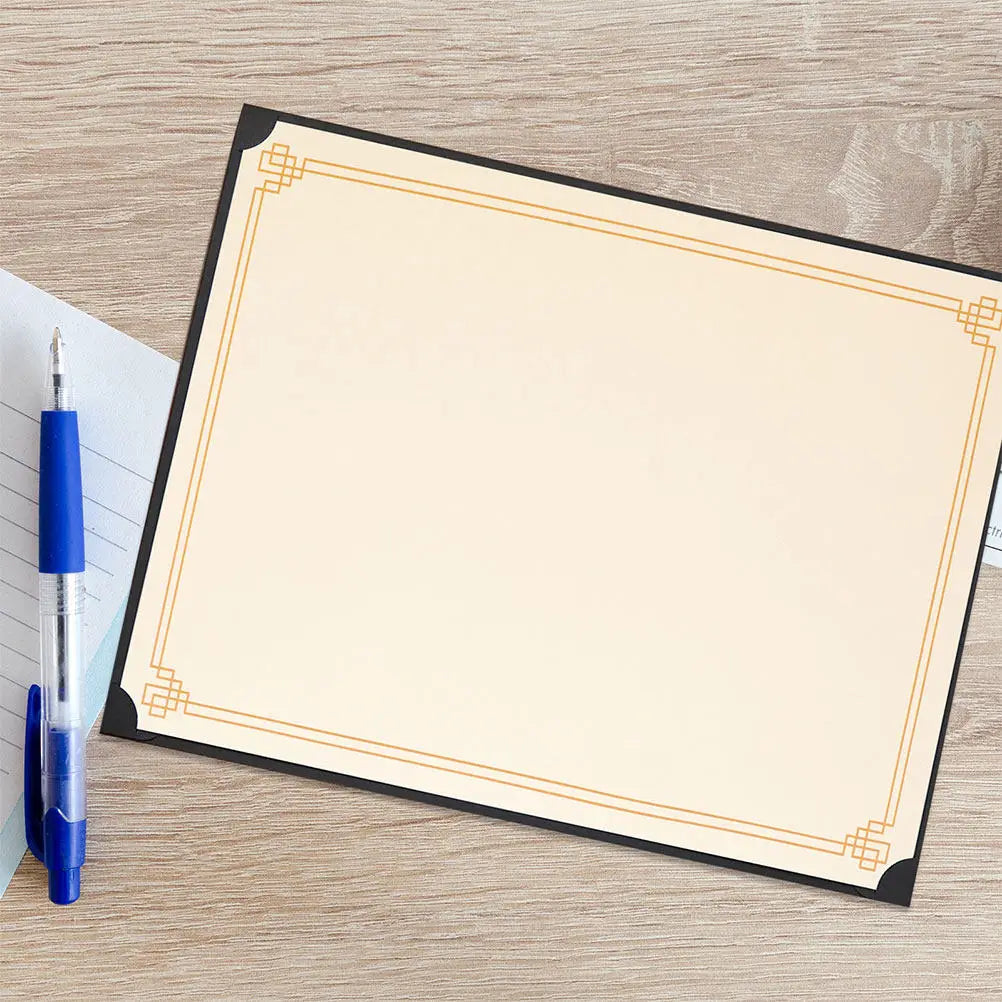 15 Sheets Blank Certificate Paper – Elegant Cardstock Border Certificate Paper PLUSH