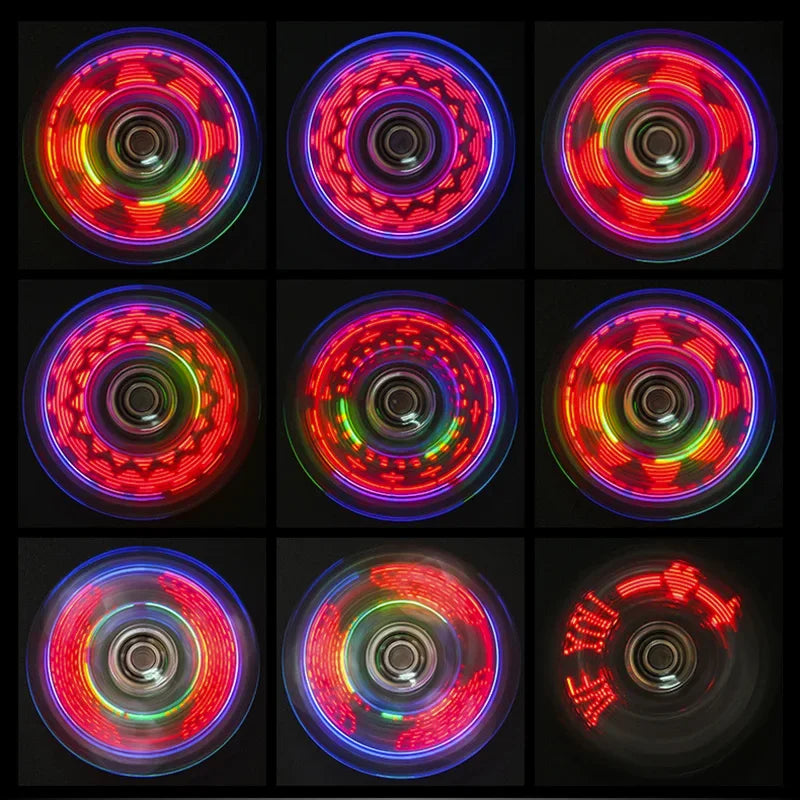 Glow in the Dark LED Fidget Spinner – Tri-Spinner Toy LED Fidget Spinner PLUSH