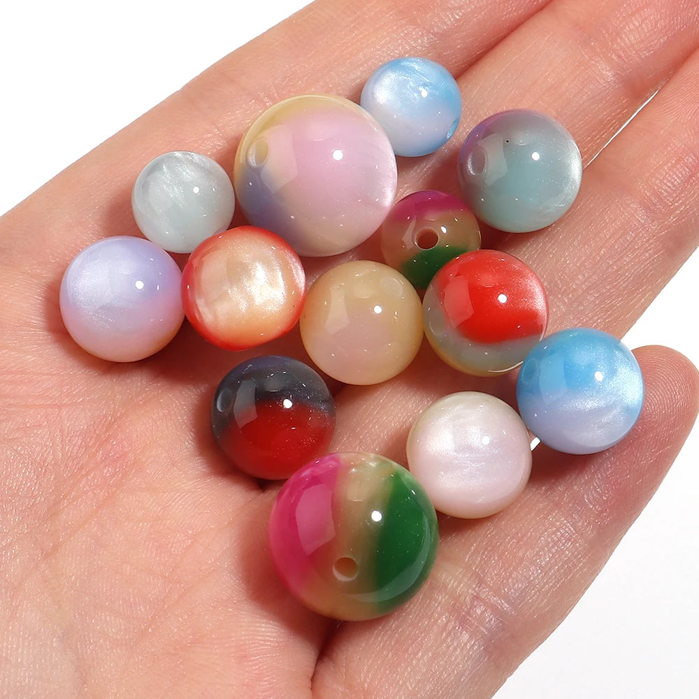 Cat Eye Round Resin Beads 10–16mm | DIY Jewelry Spacers Resin Spacer Beads PLUSH