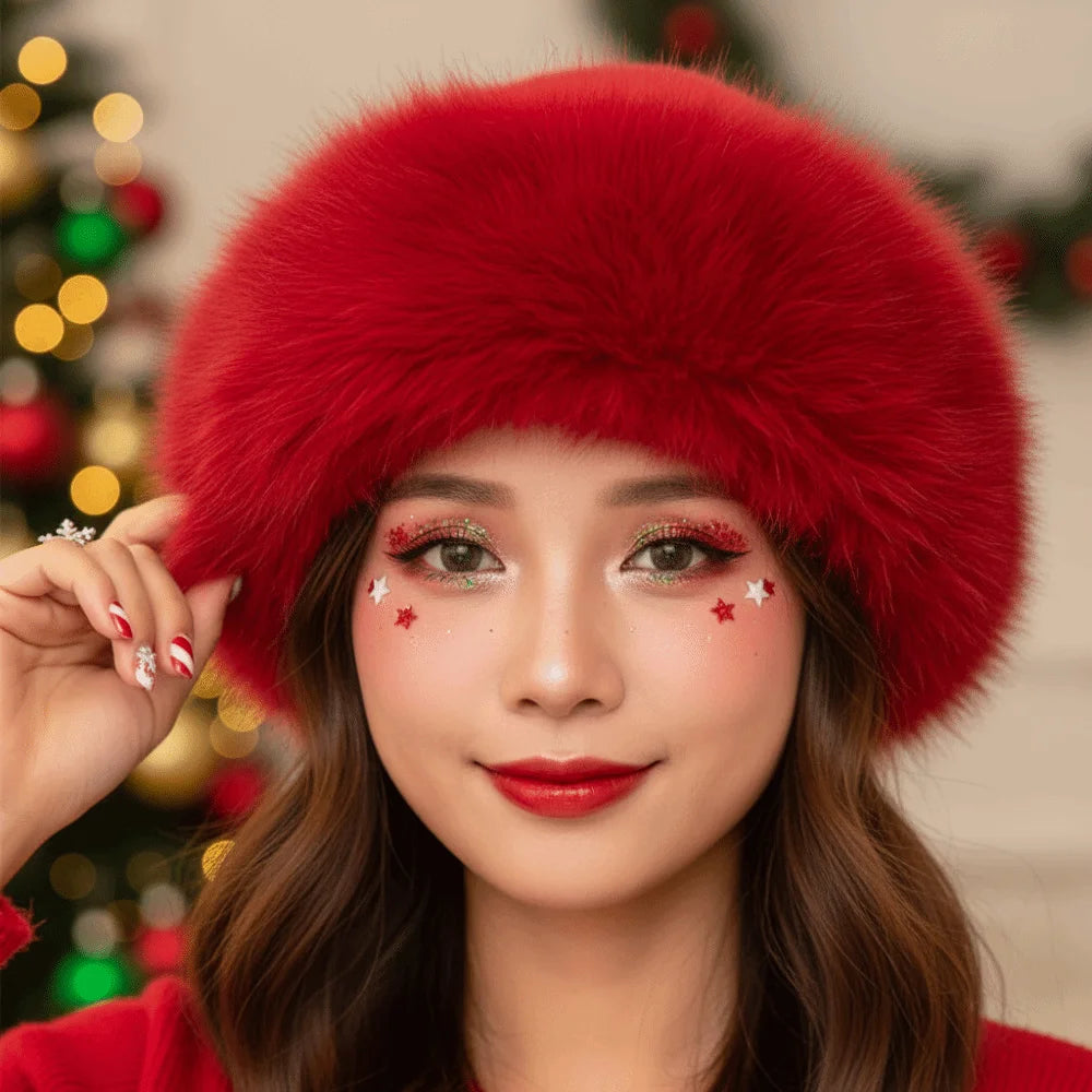 Faux Fur Christmas Bucket Hat – Fleece Lined Fluffy Cap Holiday Bucket Hat PLUSH