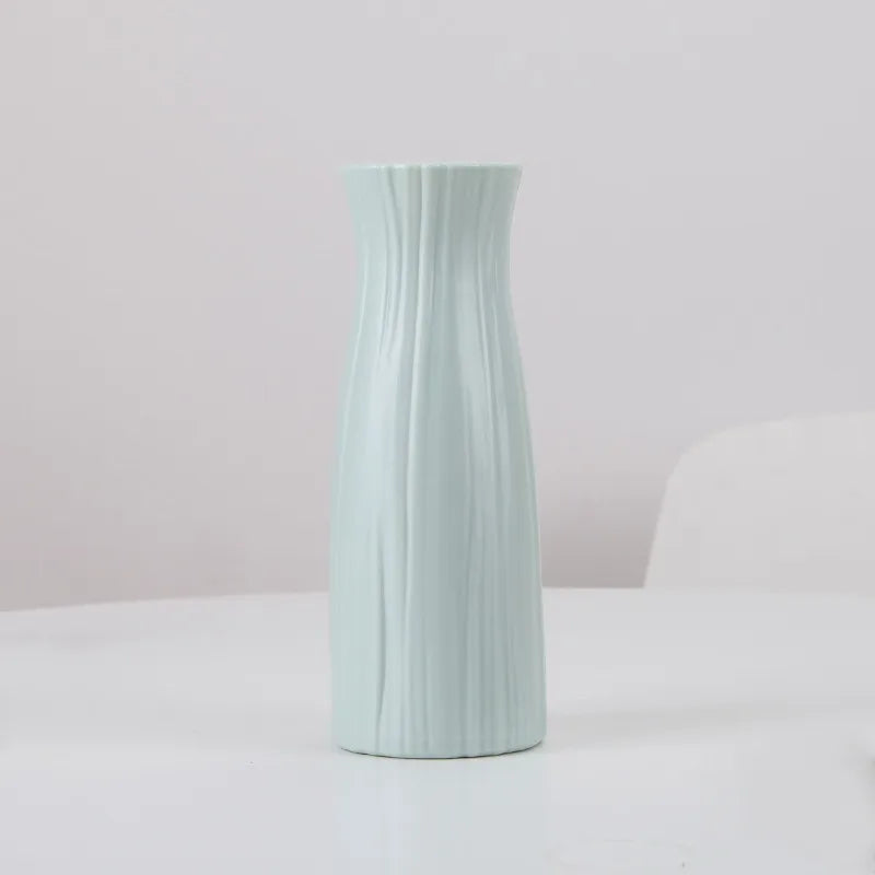 Nordic Minimalist Plastic Flower Vase – Home & Wedding Décor Decorative Vase PLUSH Blue