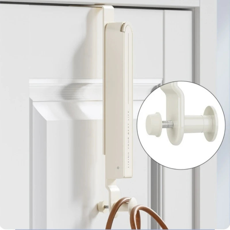 Foldable Door Hooks 6-Hook Aluminum Scalable Storage Rack Door Hook Rack PLUSH