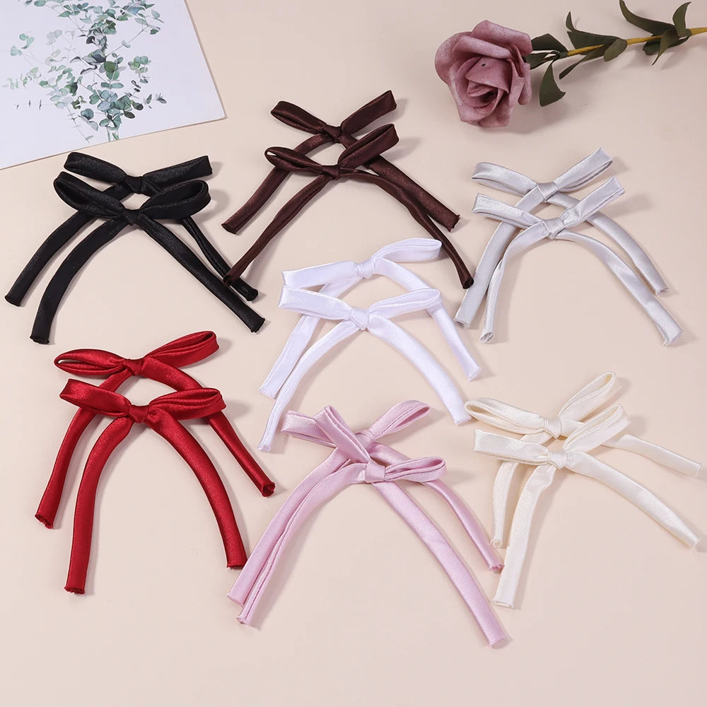 10pcs Satin Ribbon Bows 7x12cm – Colorful Bowknot Ornaments Ribbon Craft Bows PLUSH