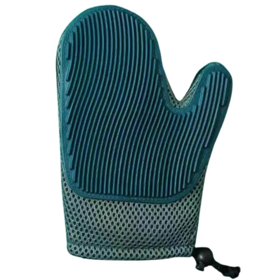 Double Sided Pet Grooming Glove – Dog & Cat Deshedding Pet Grooming Glove PLUSH Blue
