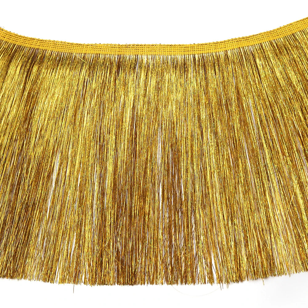 20cm Colorful Plastic Tassel Fringe – Hula Party DIY Décor 1 Yard Party Tassel Trim PLUSH gold