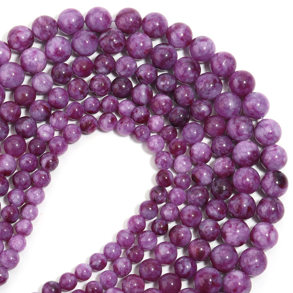 Natural Purple Lepidolite Stone Beads | DIY Jewelry Making Natural Stone Beads PLUSH