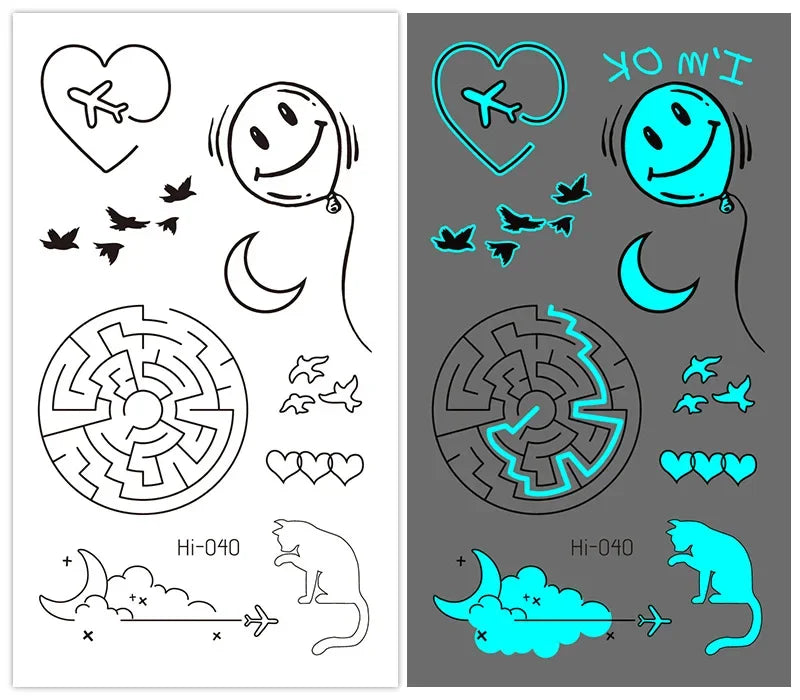Luminous Butterfly Temporary Tattoo Stickers – Glow Body Art