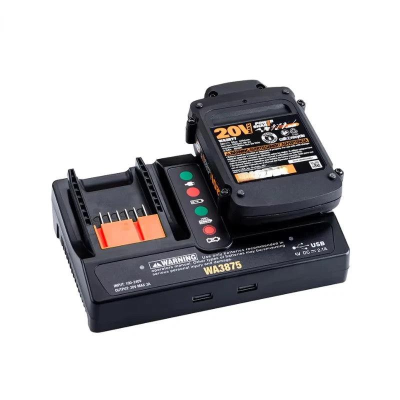 Worx 18V 20V Li-ion Battery Charger WA3875 EU Plug 2A/3A Battery Charger PLUSH