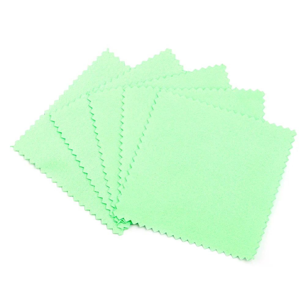 50pcs Soft Polishing Cloths for Glasses & Silver Jewelry Jewelry Polishing Cloth PLUSH green 8x6cm