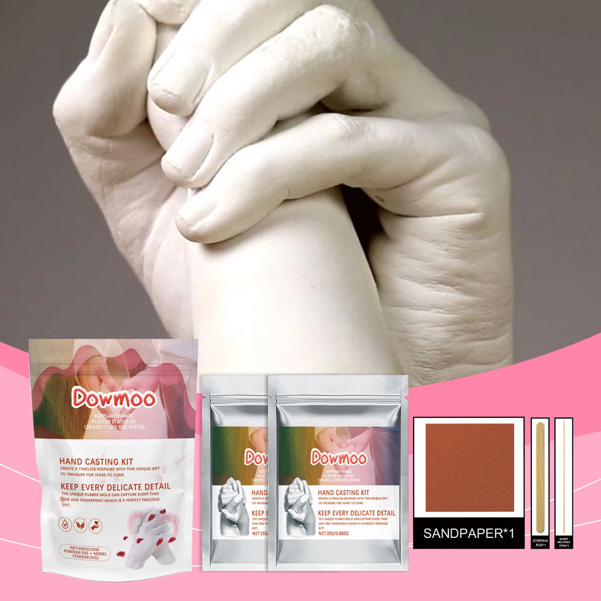DIY Hand & Foot Mold Casting Kit – 3D Clone Plaster Gift Mold Casting Kit PLUSH