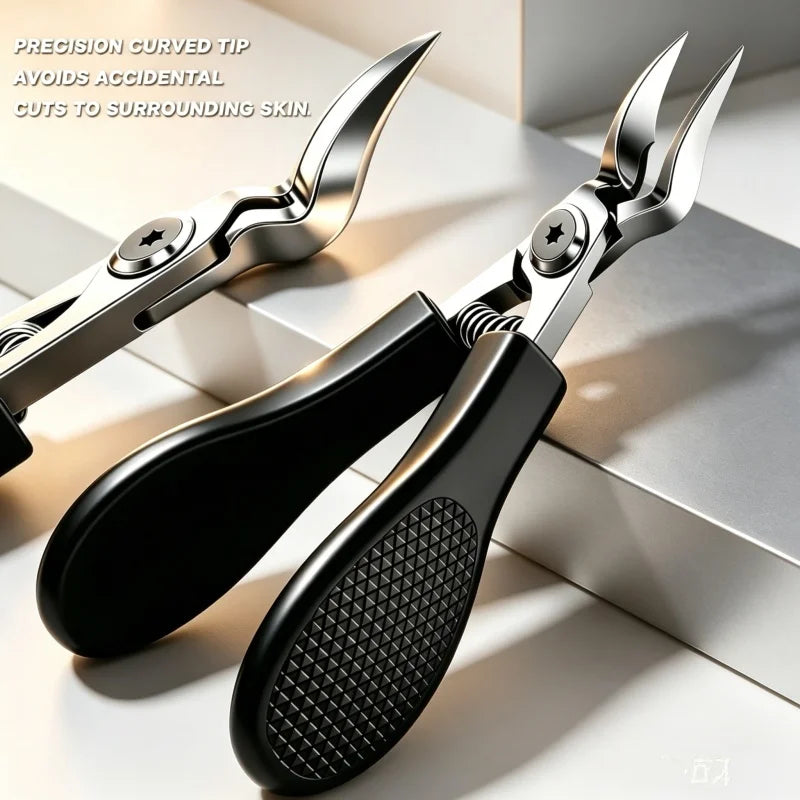 Stainless Steel Nail Clipper & Cuticle Nipper – Curved Blade Nail Clipper Tool PLUSH