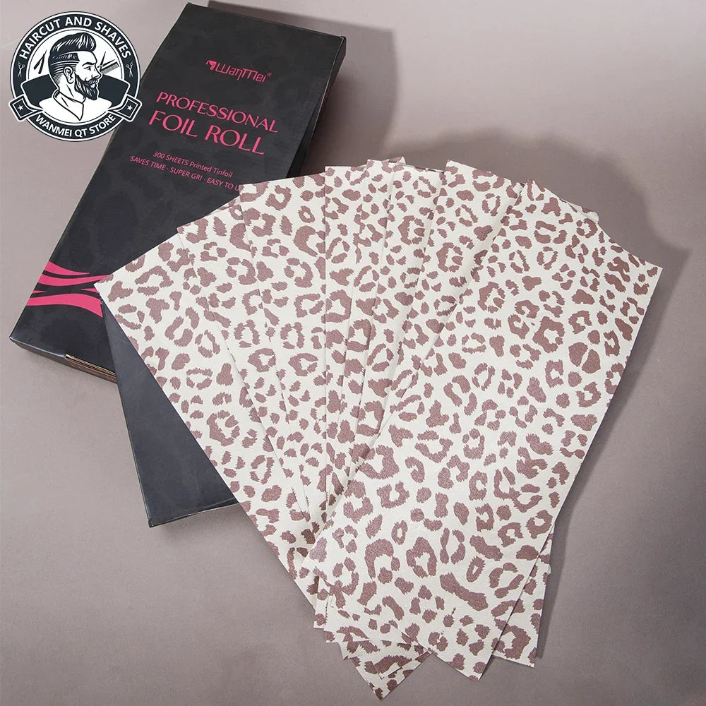 Leopard Print Hair Coloring Foil Roll – 300 Sheets Hair Coloring Foil PLUSH