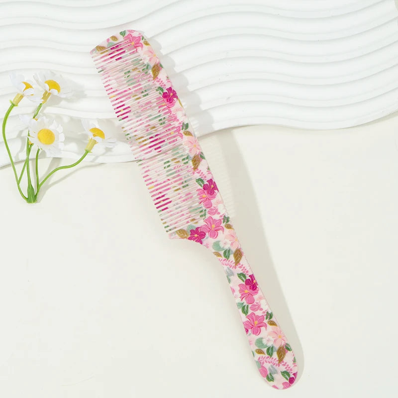 Floral Pointed Tail Comb Set – All Hair Types | 1–5 Pcs Hair Styling Comb PLUSH 128