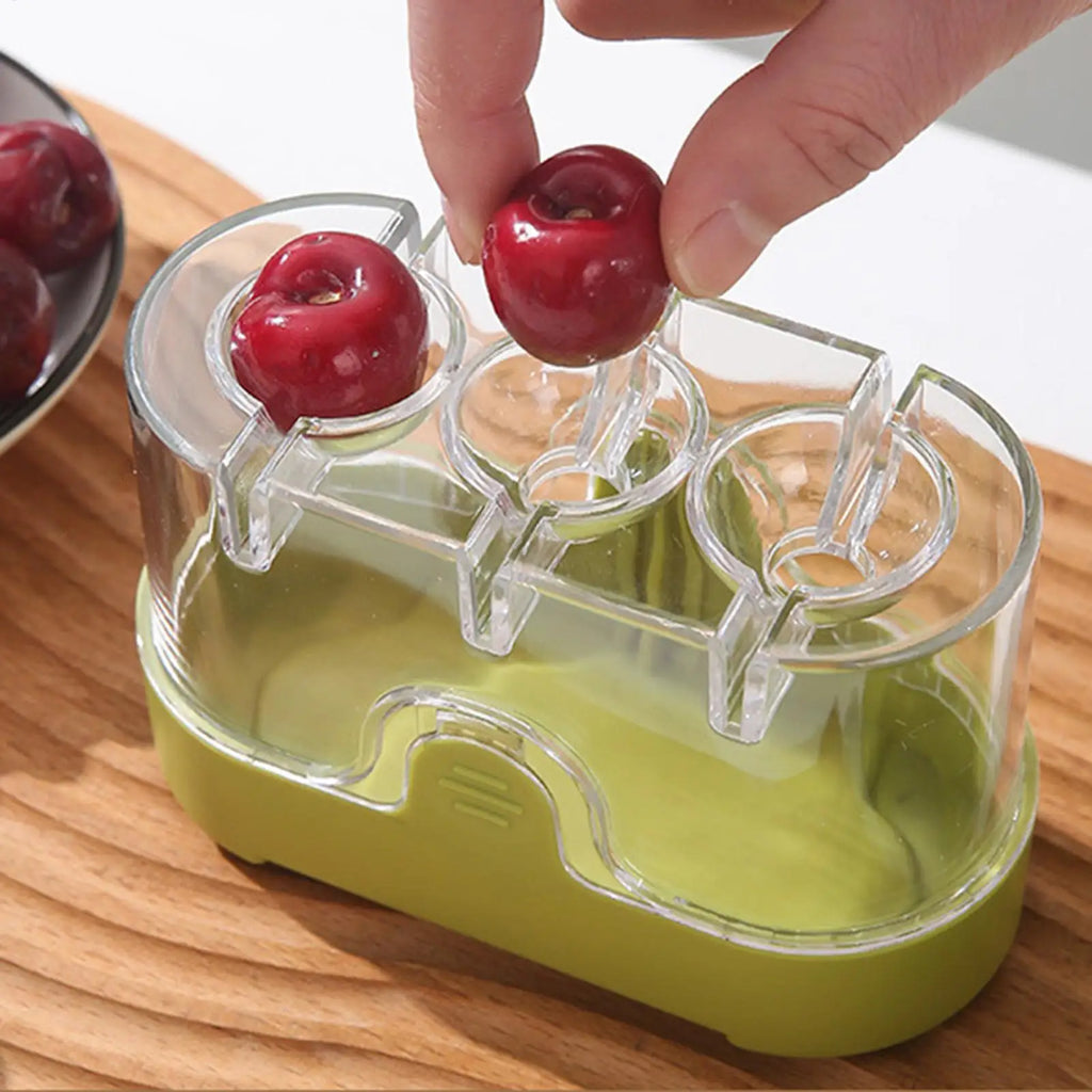 3-Hole Cherry & Olive Pitter Tool – Manual Press Pit Remover Cherry Pitter Tool PLUSH