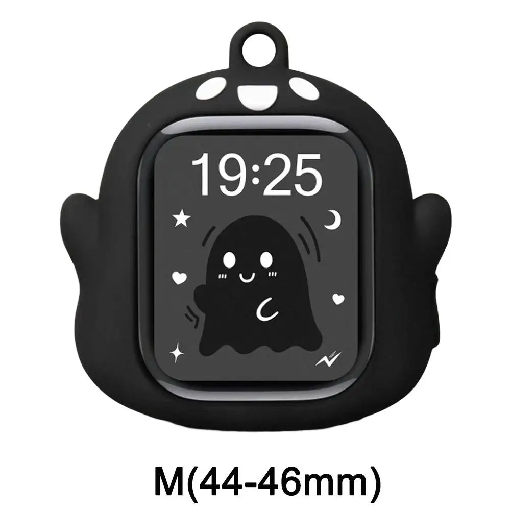 Glow Ghost Silicone Case Apple Watch Series 8 9 10 11 Ultra Watch Protective Case PLUSH B