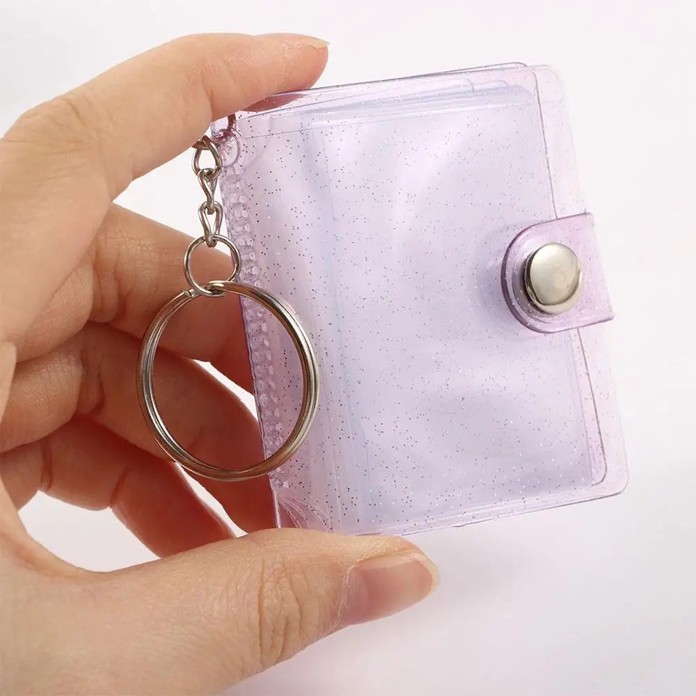 Mini Keychain Photo Album 16 Pockets 2 Inch Picture Holder Mini Photo Album PLUSH