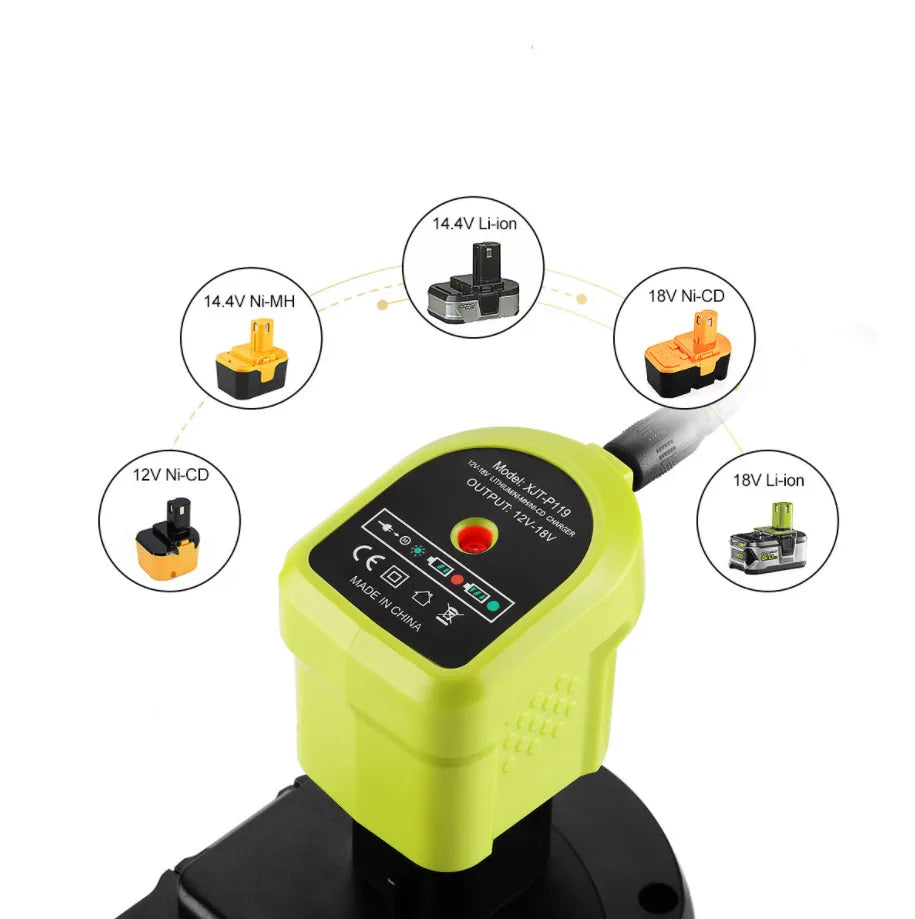 ZUIDID P117 P119 Charger for Ryobi 12–18V Ni-CD Ni-MH Li-ion Power Tool Charger PLUSH