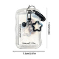 Transparent Photocard Holder Keychain | Star Bell Charm Photocard Holder Keychain PLUSH Black