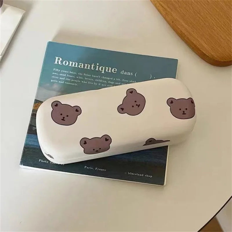 Portable Cute PU Leather Glasses Case – Travel Sunglasses Box Glasses Case PLUSH style 2